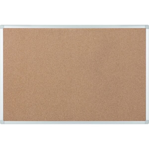 Bi-silque Ayda Cork Bulletin Board 0.50" Board Height x 24" Board Width x 36" Board Depth - Cork Surface - Self-healing, Durable, Resilient, Heavy-gauge - Aluminum Frame - 24"...