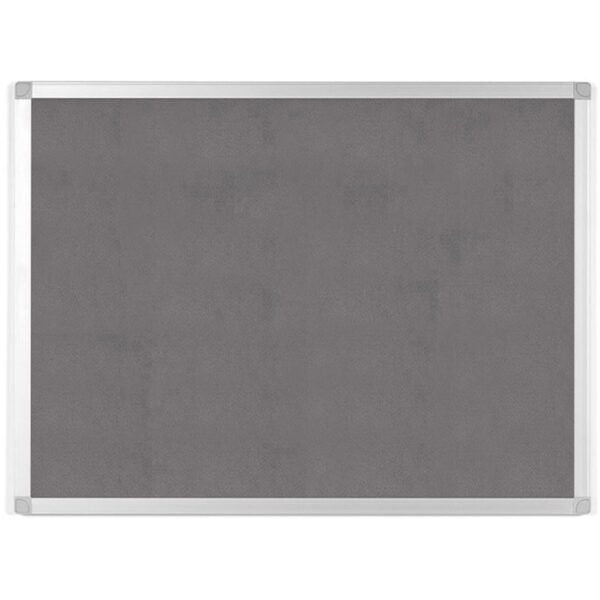 Bi-silque Ayda Fabric 36"W Bulletin Board Gray Fabric Surface - Robust, Tackable, Sleek Style - 0.5" Height x 36" Width - 1 Each (FA05429214)