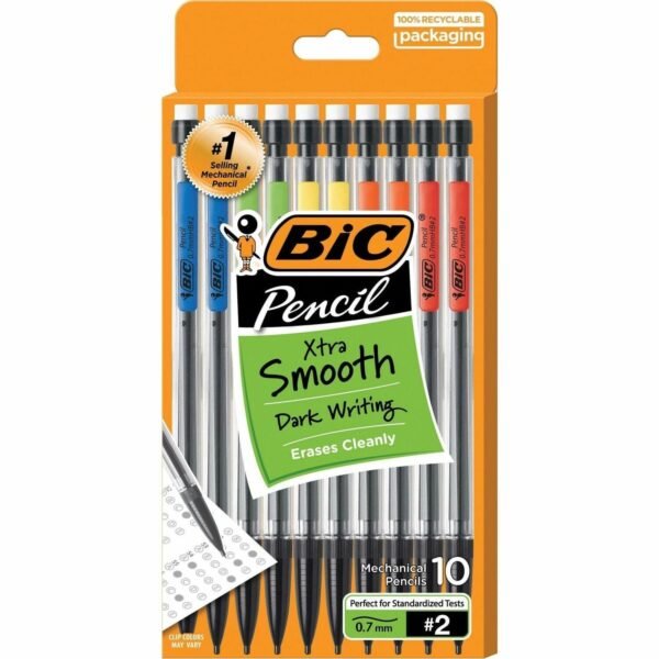 BIC Top Advance Mechanical Pencils 0.7 mm Lead - #2 - Assorted Barrel - 10 / Pack (MPP101)