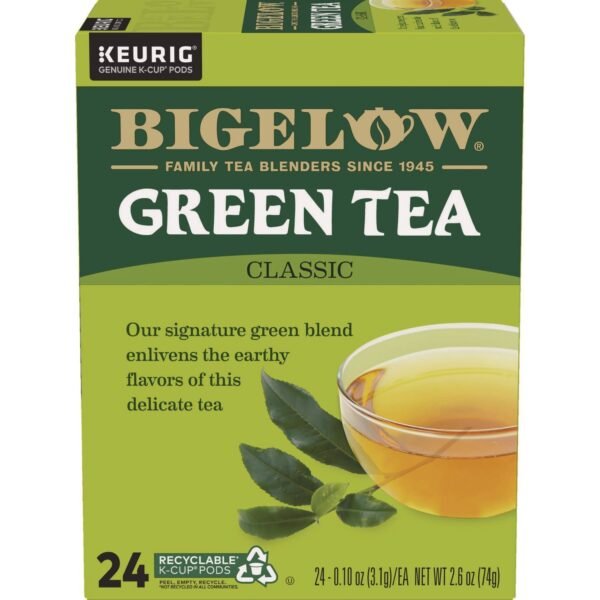 Bigelow Green Tea K-Cup Pack, 24/Box, 4 Box/Carton (6085CT)