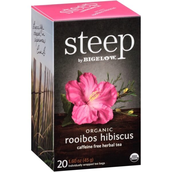 Bigelow Rooibos Hibiscus Herbal Tea Bag Herbal Tea - 1.6 oz - 20 Teabag - GMO Free - Kosher - Organic - 20 / Box (17713)