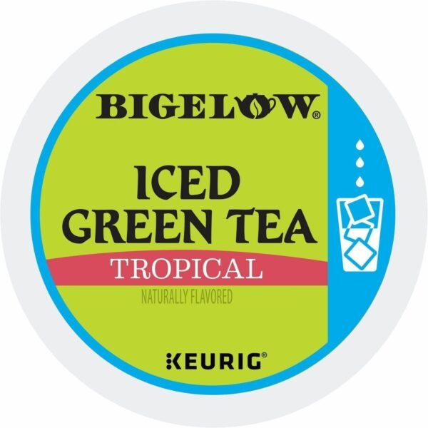 Bigelow® Tropical Iced Green Tea Iced Green Tea K-Cup Compatible with Keurig K-Cup Brewer - Iced Green Tea - Kosher - 22/Box - 4 / Carton (2870CT)