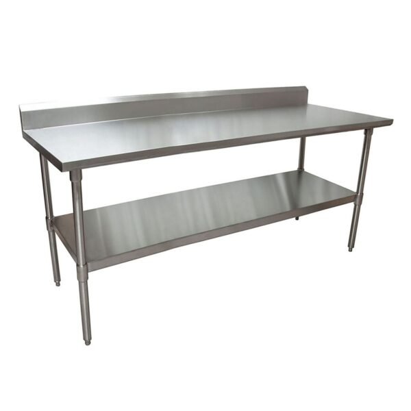BK Resources Stainless Steel 5" Riser Top Tables, 72w x 30d x 39.75h, Silver, 2/Pallet (2VTR57230)