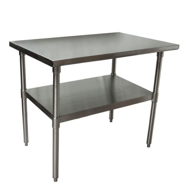 BK Resources Stainless Steel Flat Top Work Tables, 48w x 24d x 36h, Silver, 2/Pallet (2VT4824)