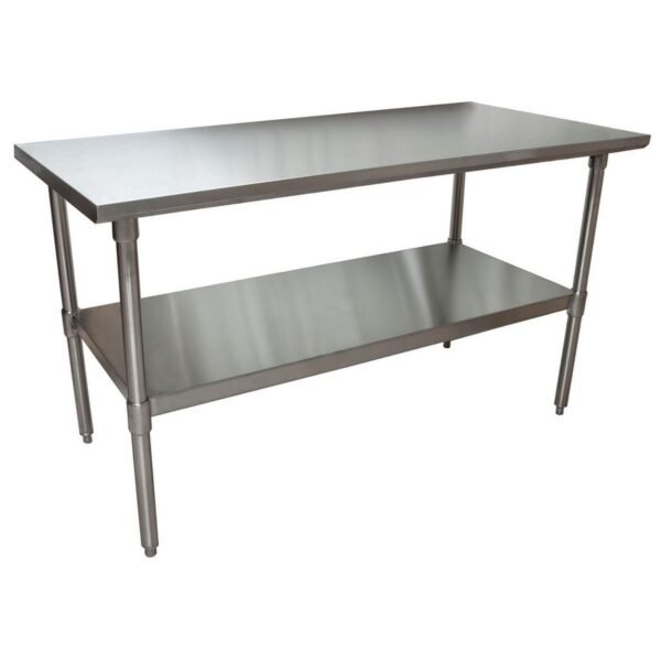 BK Resources Stainless Steel Flat Top Work Tables, 60w x 30d x 36h, Silver, 2/Pallet (2VT6030)