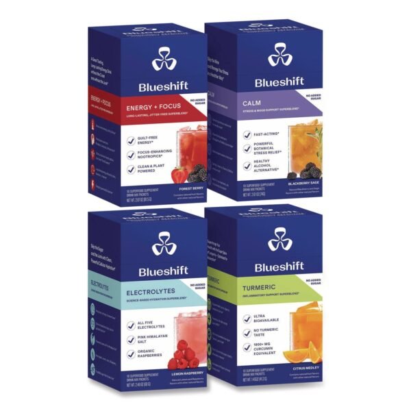Blueshift Variety Pack Drink Mix, Assorted Flavors, Individual Packets, 10/Pack. 4 Packs/Carton (60004169)