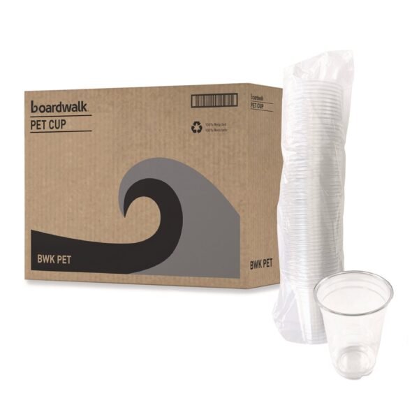 Boardwalk® Clear Plastic PETE Cups, 14 oz, 50/Bag, 20 Bags/Carton (BWKPET14)