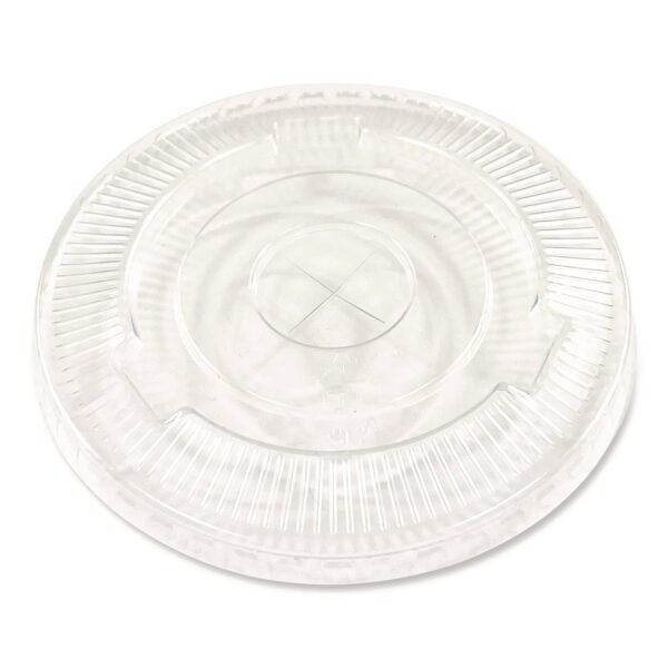 Boardwalk® Crystal-Clear Cold Cup Straw-Slot Lids, Fits 9 oz. Squat/12 oz. PET Cups, 100/Pack (BWKPET912STRAPK)