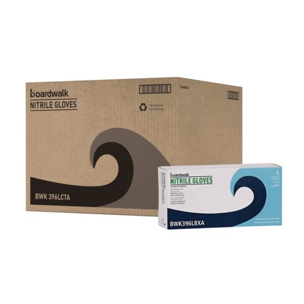 Boardwalk® Disp Powder-Free Nitrile Gloves, L, Blk, 4.4 mil, 1000/CT (BWK396LCTA)