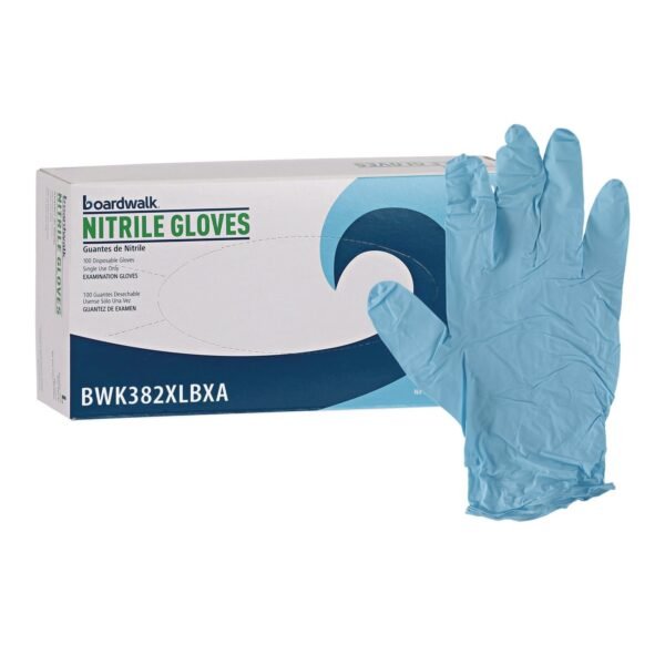 Boardwalk® Disposable Examination Nitrile Gloves, X-Large, Blue, 5 mil, 100/Box (BWK382XLBXA)