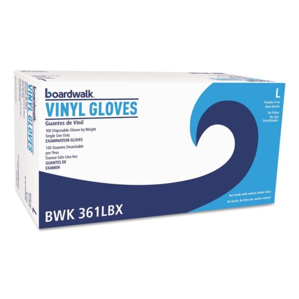 Boardwalk® Exam Vinyl Gloves, Clear, Large, 5 mil, 1000/Carton (BWK361LCT)