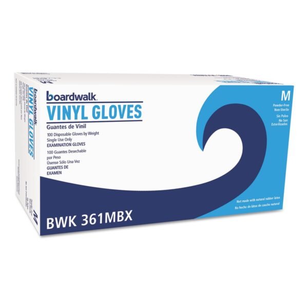 Boardwalk® Exam Vinyl Gloves, Clear, Medium, 5 mil, 1000/Carton (BWK361MCT)