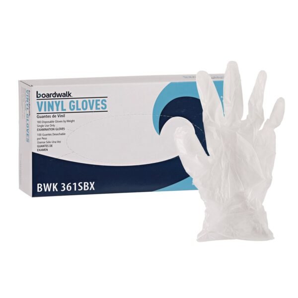 Boardwalk® Exam Vinyl Gloves, Clear, Small, 5 mil, 1000/Carton (BWK361SCT)