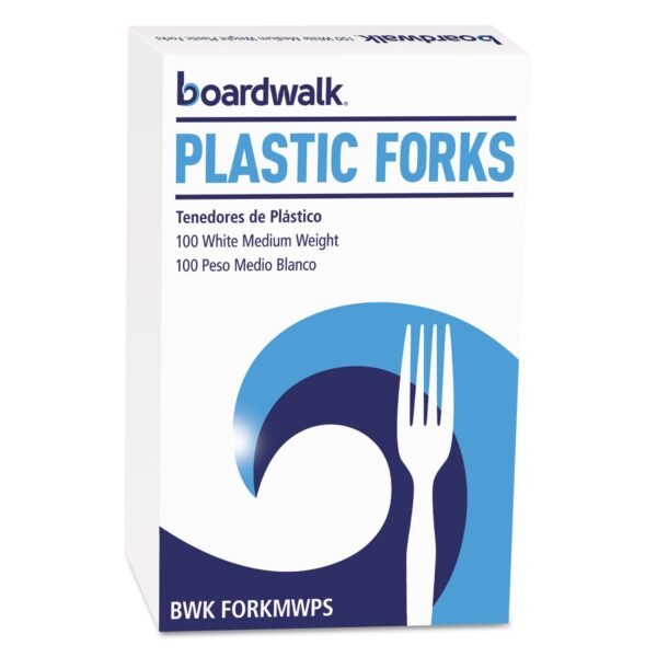 Boardwalk® Full Length 6.125" Polystyrene Forks, White, 100 Forks (BWKFORKMWPSBX)
