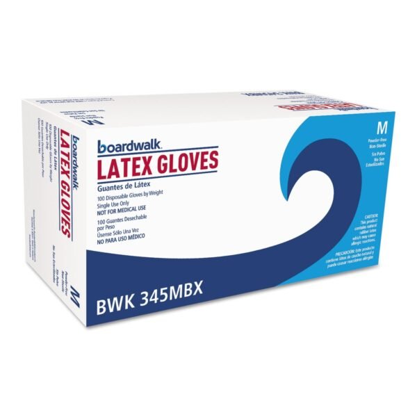 Boardwalk® General-Purpose Latex Gloves, Medium, Powder-Free, 100/Box (BWK345MBX)