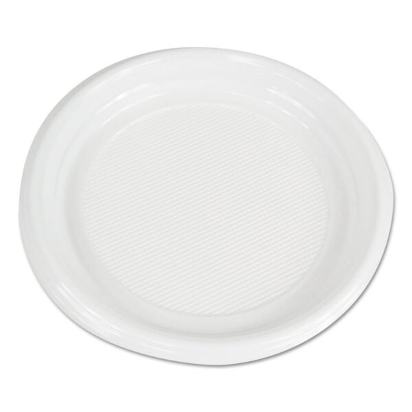 Boardwalk® Hi-Impact Plastic Dinnerware Plate, 9" Dia, 500 Plates (BWKPLTHIPS9WH)
