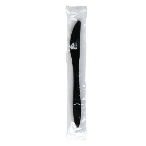 Boardwalk Mediumweight Wrapped Polypropylene Cutlery, Knife, Black, 1,000/Carton (BWKKNIFEBLPPIW)
