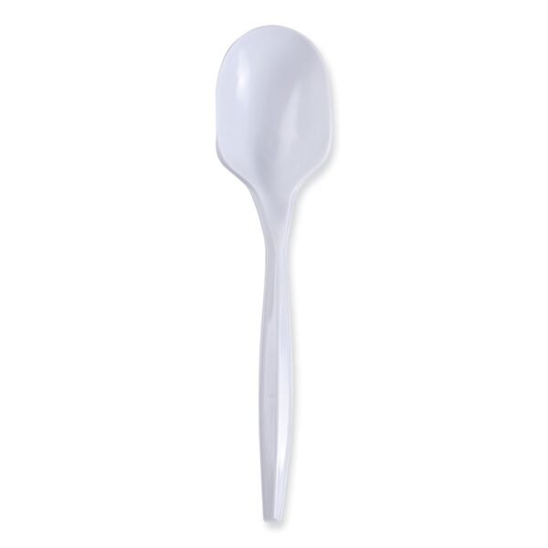 Boardwalk Mediumweight Wrapped Polypropylene Cutlery, Soup Spoon, White, 1,000/Carton (BWKSSMWPPWIW)