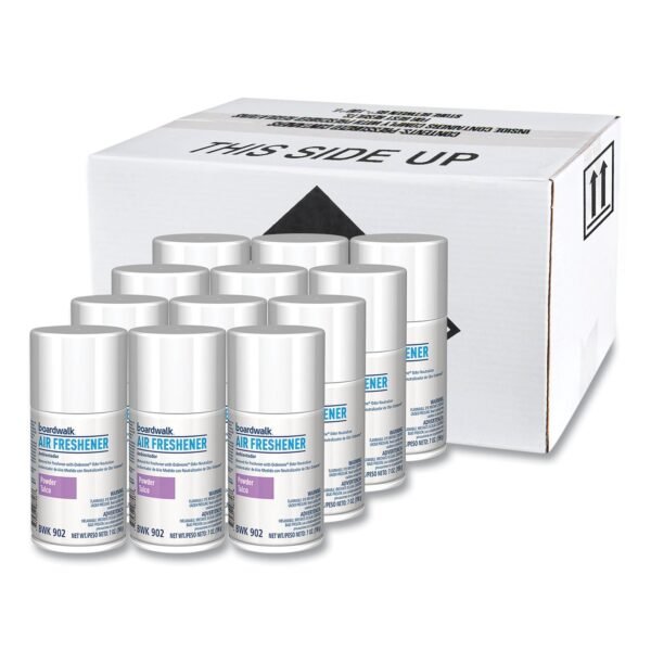 Boardwalk® Metered Air Freshener Refill, Powder Mist, 12 Cans (BWK902)