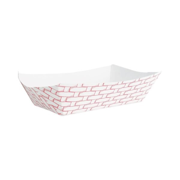 Boardwalk® Paper Food Baskets, 5lb Capacity, Red/White (BWK30LAG500)