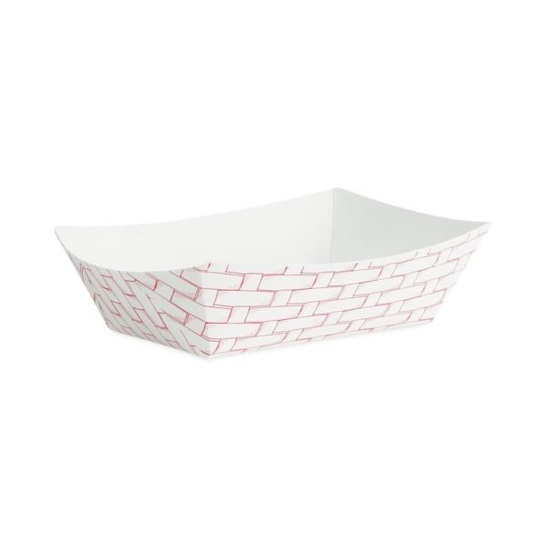 Boardwalk® Paper Food Baskets, 8oz Capacity, Red/White (BWK30LAG050)