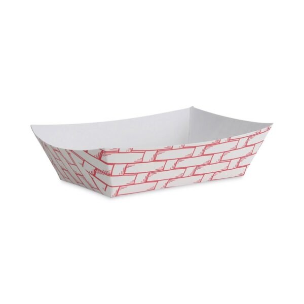 Boardwalk® Paper Food Baskets, Red/White, 1,000 Baskets (BWK30LAG200)