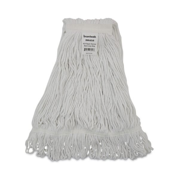 Boardwalk® Pro Loop Wet Mop Head, Rayon, #24 Size, 12 Mop Heads (BWK4024RCT)