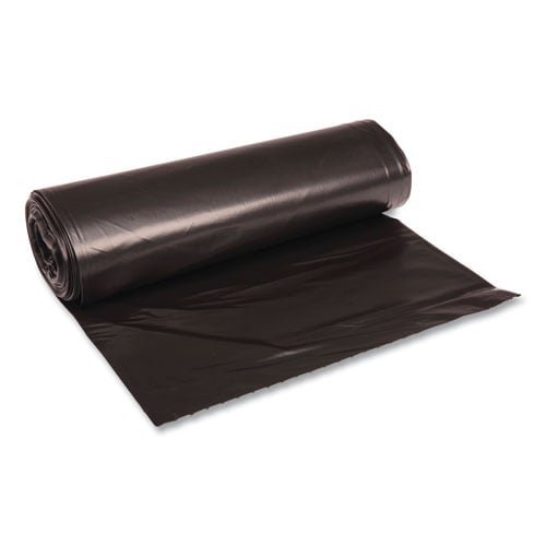 Boardwalk Recycled Low-Density Polyethylene Can Liners, 60 gal, 1.2 mil, 38" x 58", Black, Perforated, 10 Bags/Roll, 10 Rolls/Carton, 112 Cartons/Pallet, 1,120 Totatl Rolls