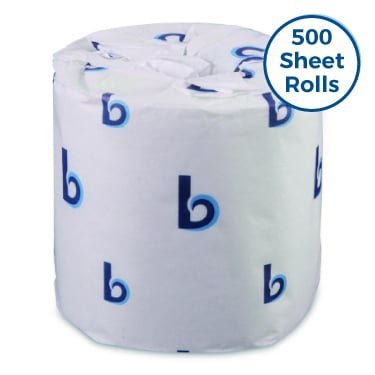Boardwalk® Standard Toilet Paper, 2-Ply, 500 Sheets, 96 Rolls (BWK6145)