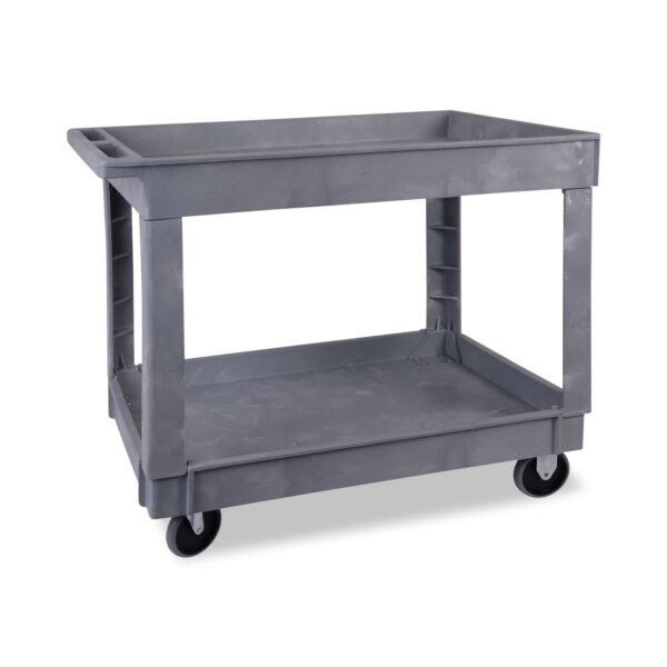 Boardwalk Two-Shelf Utility Cart, Plastic, 2 Shelves, 300 lb Capacity, 24" x 40" x 31.5", Gray (BWK4024UCGRA)