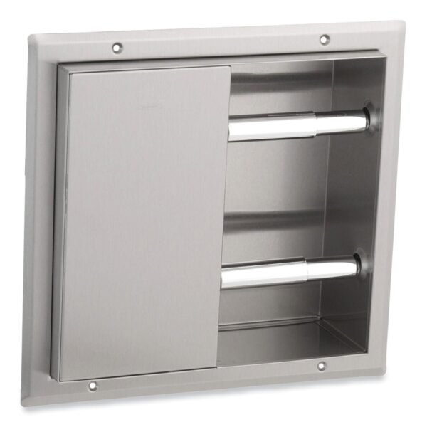 Bobrick Partition-Mounted Multi-Roll Toilet Tissue Dispenser, 13.25 x 4 x 12.56, Stainless Steel (386)