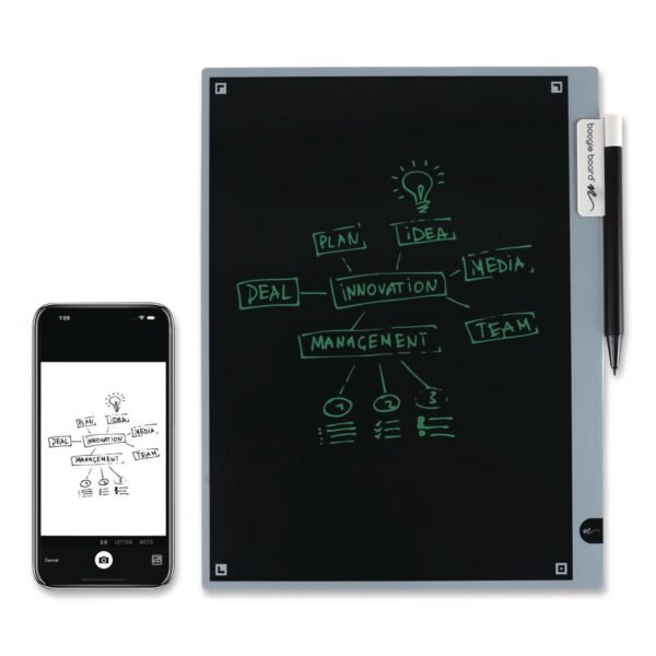 Boogie Board Blackboard 2.0 Smart Scan Notebook, 11.15 x 9, Black/Gray (BD20160001)