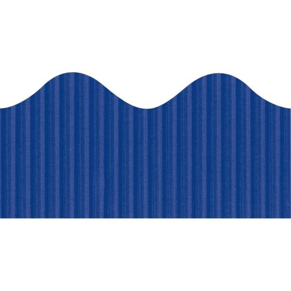 Bordette Decorative Border Rectangle with Scalloped Trim Shape - Pin-up - Fadeless - 4" Height x 2.25" Width x 600" Length - Royal Blue - Paper - 1 Roll (37204)