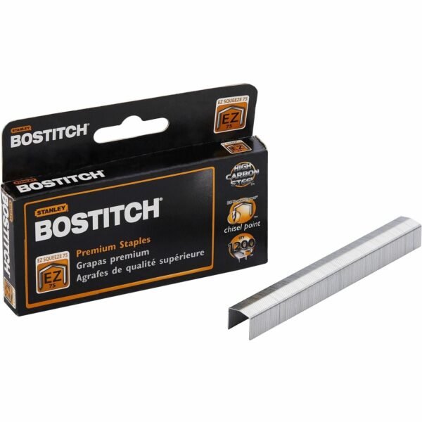 Bostitch EZ Squeeze 75 Premium Staples High Capacity - 3/4" Leg - 1/2" Crown - Holds 75 Sheet(s) - Chisel Point - Silver - High Carbon Steel - 4.1" Height x 2" Width x 0.6"...
