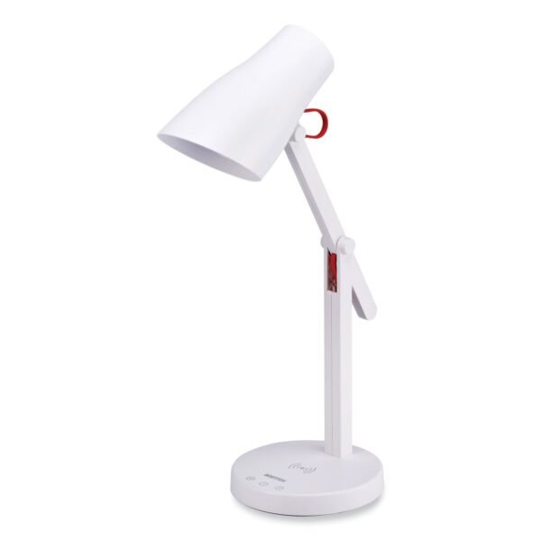 Bostitch Office LED Desk Lamp with Qi Wireless Charging, 17.5" High, White Base (LED2101)