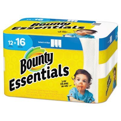 Bounty® Essentials Kitchen Paper Towels, 2-Ply, 83 Sheets, 12 Rolls (74682)