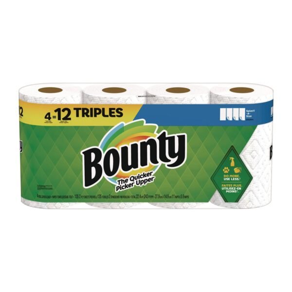 Bounty® Kitchen Roll Paper Towels, 2-Ply, 135 Sheets, 4 Rolls (06134)