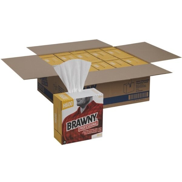 Brawny Lightweight Disposable Shop Towels, 9.1 x 12.5, White, 2,000/Carton (29316CT)
