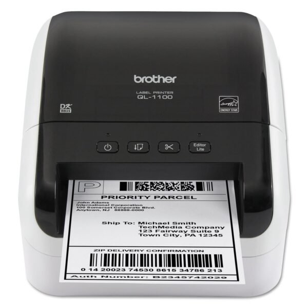 Brother QL-1100 Wide Format Professional Label Printer, 69 Labels/min Print Speed, 6.7 x 8.7 x 5.9