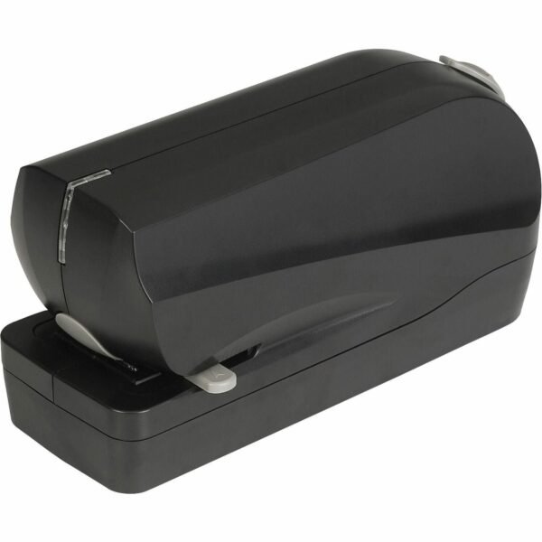 Business Source Electric Flat Clinch Stapler Staples Upto 20 Sheet of 20lb Paper - Holds Upto 210 Staple - Full Strip - 6 x AA Battery Included - Black - 1 Each (BSN62877)