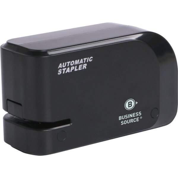 Business Source Electric Stapler Staples Upto 20 Sheet - Holds Upto 105 Staple - Half Strip - Staple Size: 24, 26/0.24" , 0.24" - 2 x AA - Black - 1 Each (BSN00081)