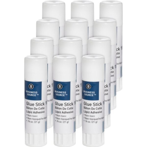 Business Source Glue Stick 0.74 oz - White - 12 / Pack (BSN15787PK)