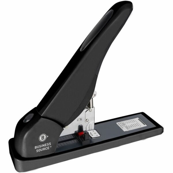 Business Source High-Capacity Stapler Staples Upto 140 Sheet - Holds Upto 100 Staple - Staple Size: 0.25" , 0.31" , 0.38" , 0.50" , 0.60" , 0.67" - Black - Metal - 1 Each...