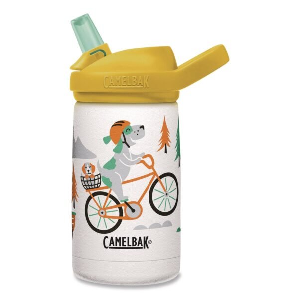 CamelBak Eddy + Kids Water Bottle, Biking Dogs Design, 12 oz, Multicolor (2665107035)