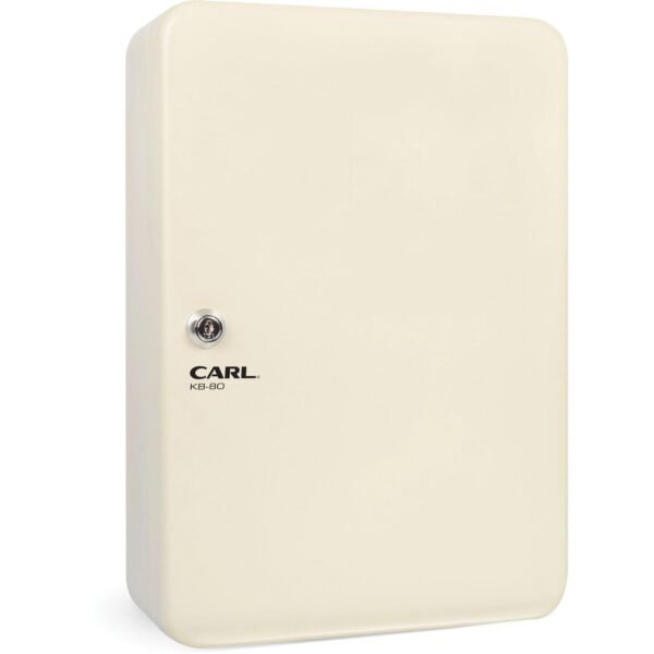 CARL Steel Security Key Cabinet 12.5" Length x 9.3" Width x 3.5" Height - Lockable, Wall Mountable - Ivory - Steel (80080)