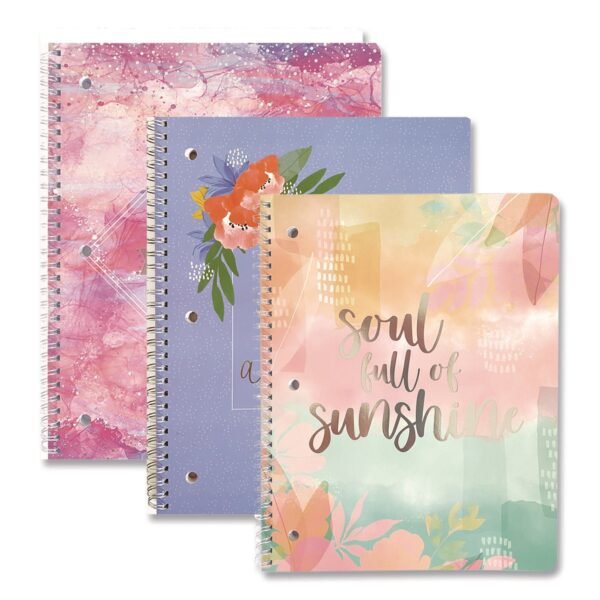 Carolina Paper Silver Lining Hardcover Journal, Medium/College Rule, Randomly Assorted Cover Color, (80) 10 x 8.5 Sheets (38430)