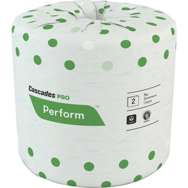 Cascades PRO Perform Standard Toilet Paper 2 Ply - 4" Width x 3.50" Length - 336 Sheets/Roll - White - 48 / Carton (B340)