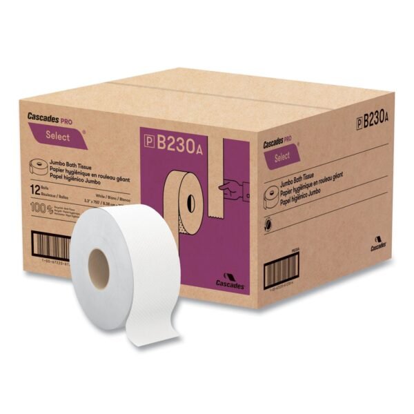 Cascades® Pro Select Jumbo Toilet Paper, 2-Ply, 750-ft. Roll, 12 Rolls (B230)