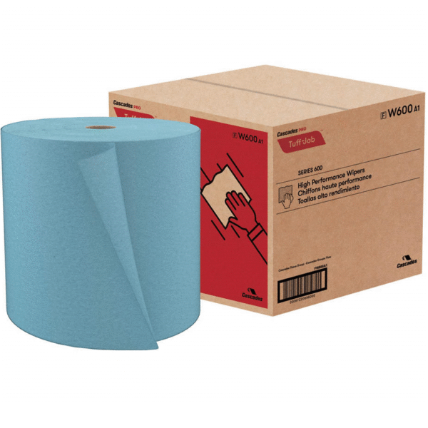 Cascades Tuff-Job Spunlace Towels, Blue, Jumbo Roll, 12 x 13, 955/Roll (W600)