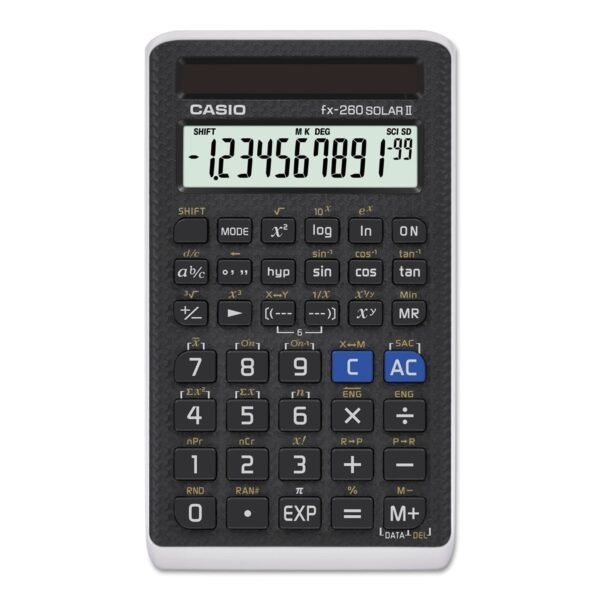 Casio FX-260 Solar II All-Purpose Scientific Calculator, 10-Digit LCD, Black (FX260SLRII)